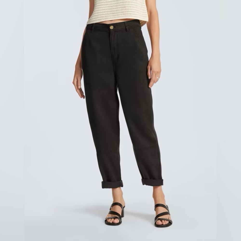 NEW Everlane Womens The TENCEL™ Relaxed Chino Pants Soft Slouchy Black 6 - Picture 3 of 16